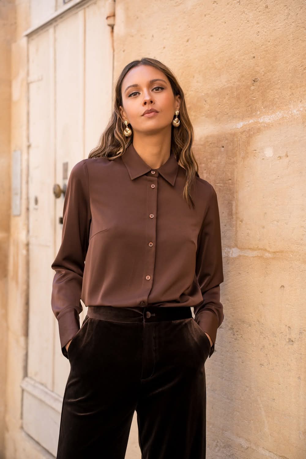Satijnen blouse