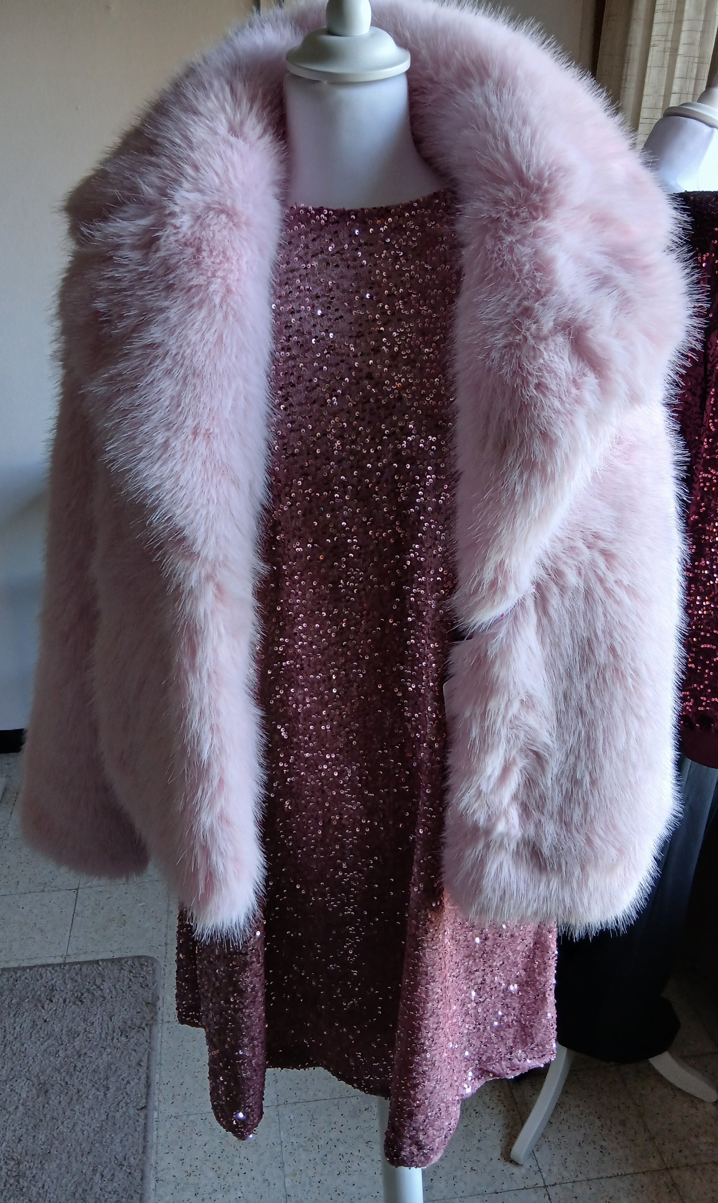 Roze glitter feestkleedje