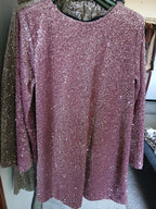 Roze glitter feestkleedje