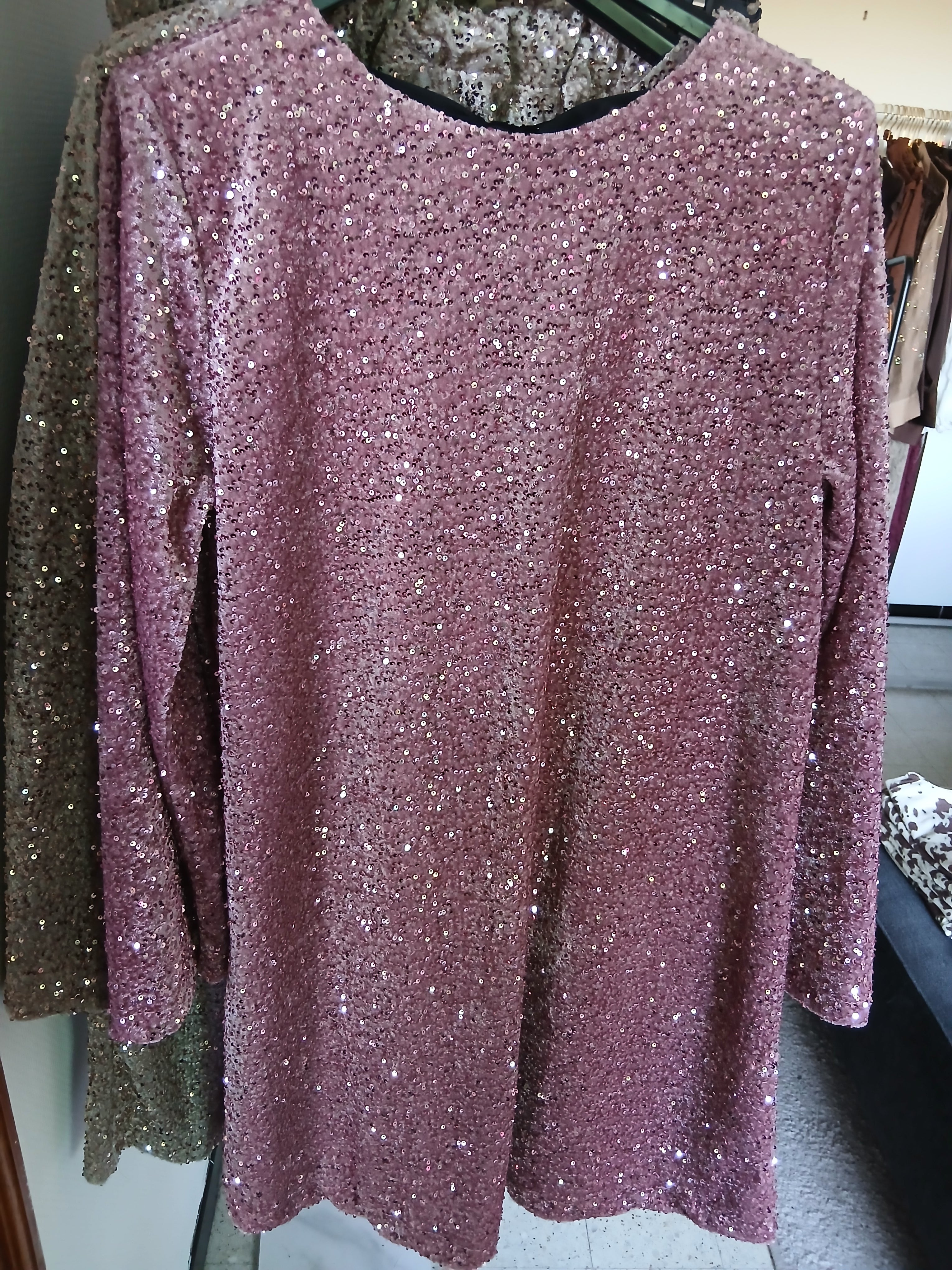 Roze glitter feestkleedje