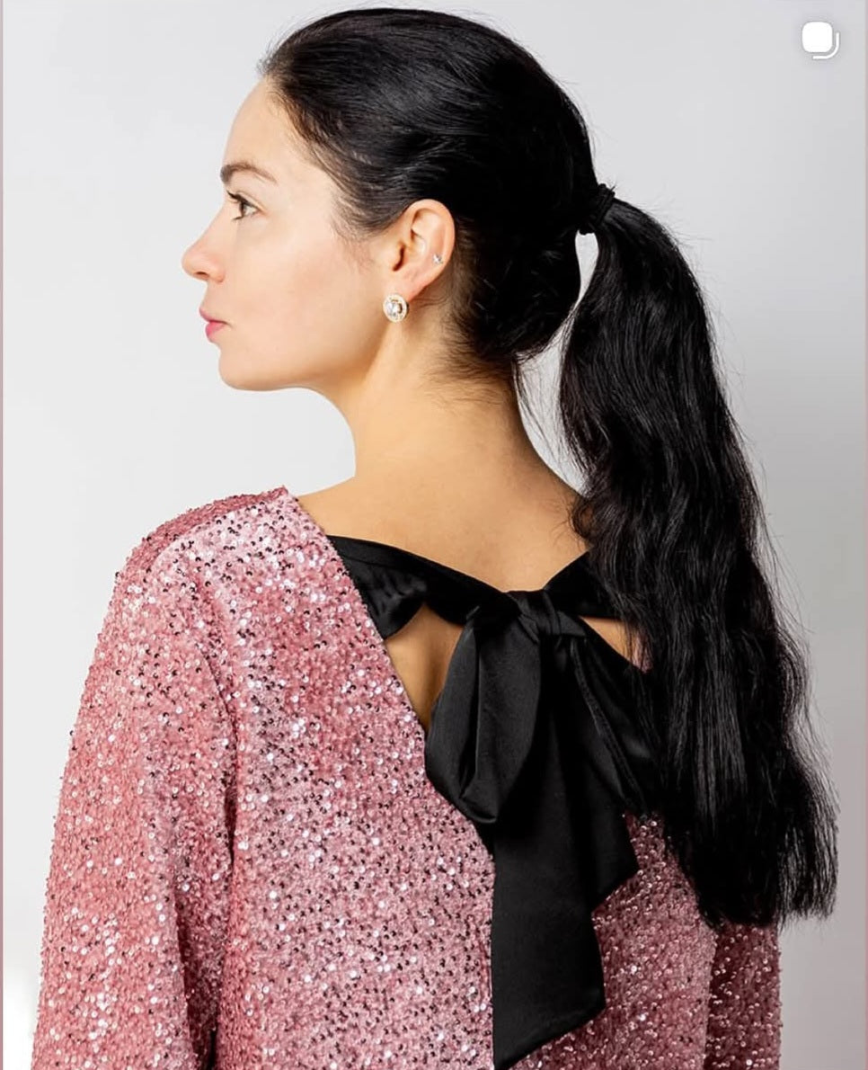 Roze glitter feestkleedje