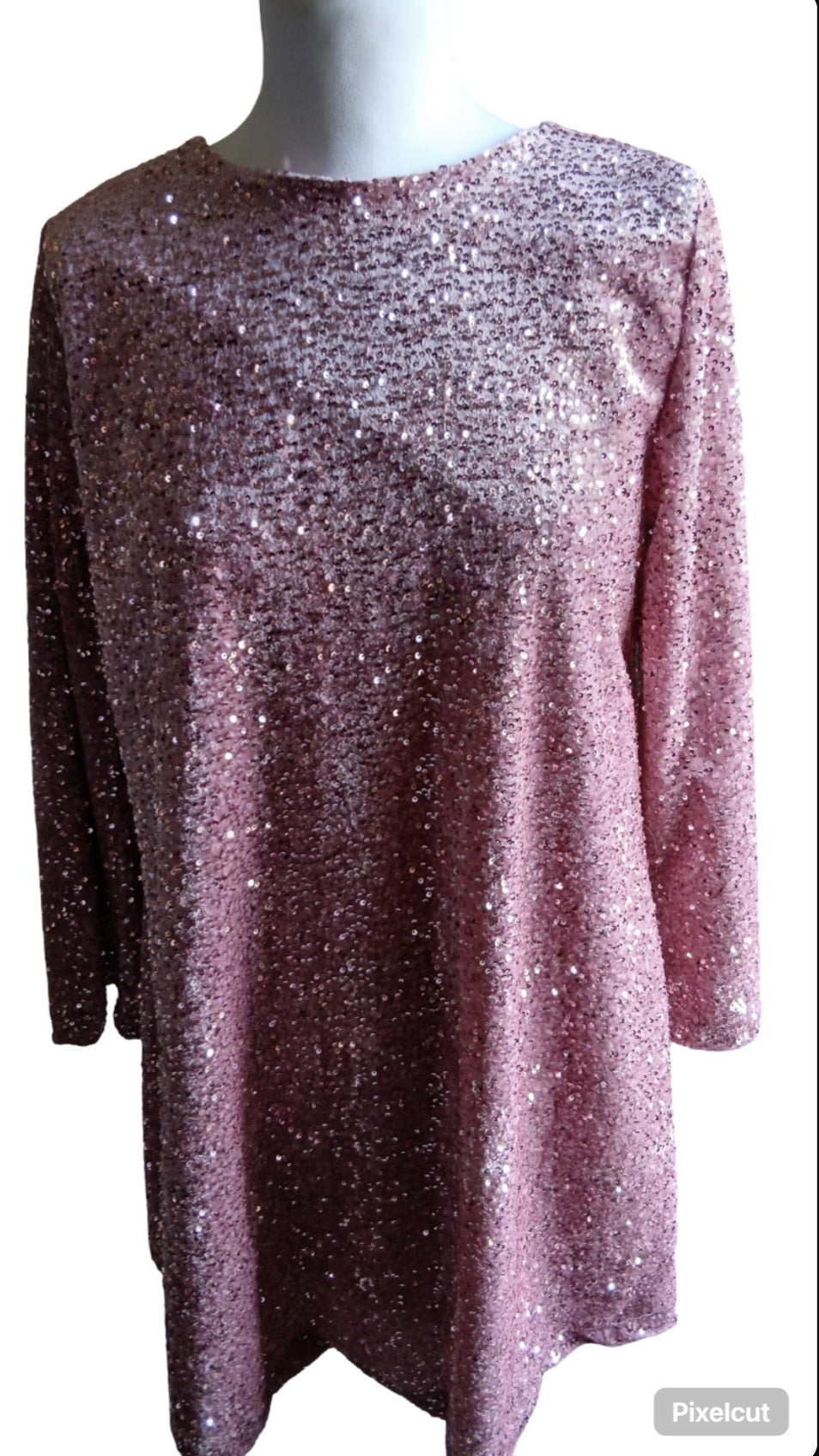 Roze glitter feestkleedje