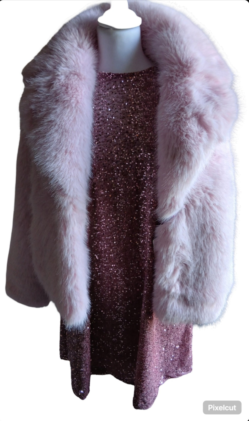 Roze glitter feestkleedje