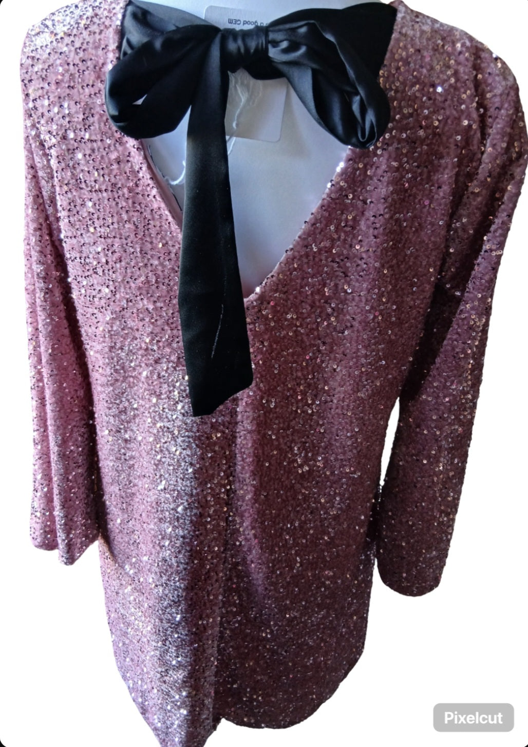 Roze glitter feestkleedje