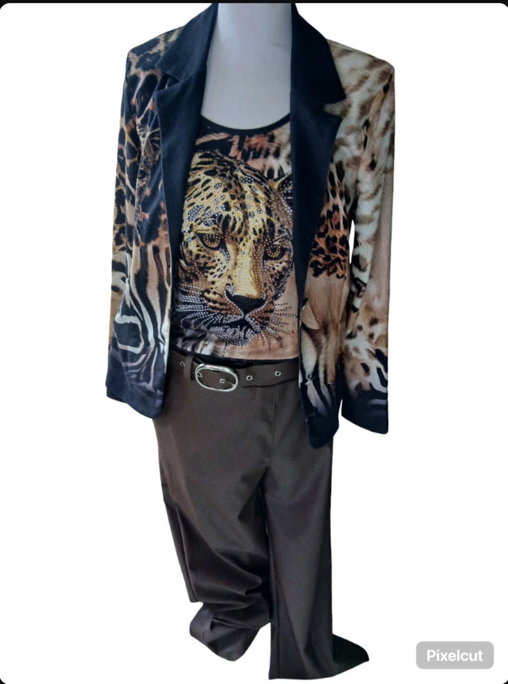 Blazer met luipaard achteraan