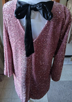 Roze glitter feestkleedje